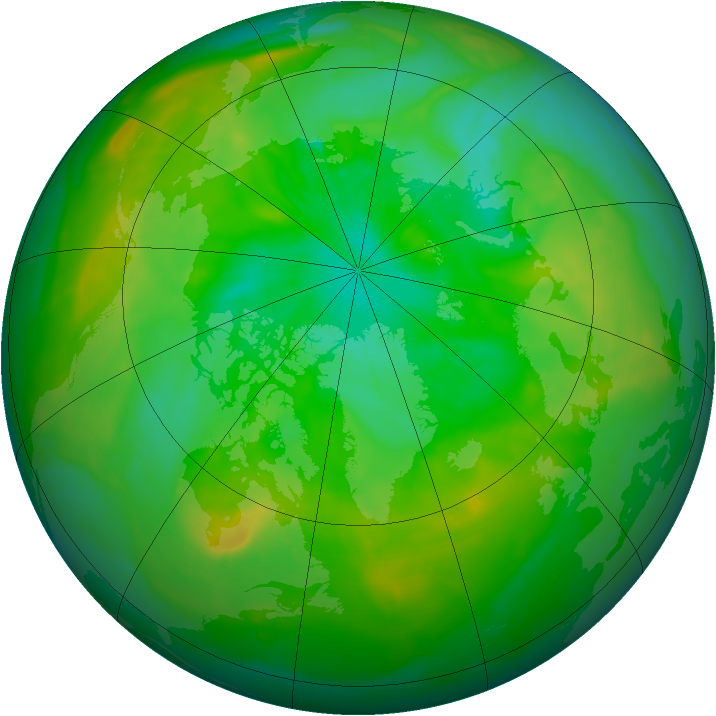 Arctic ozone map for 14 July 2015